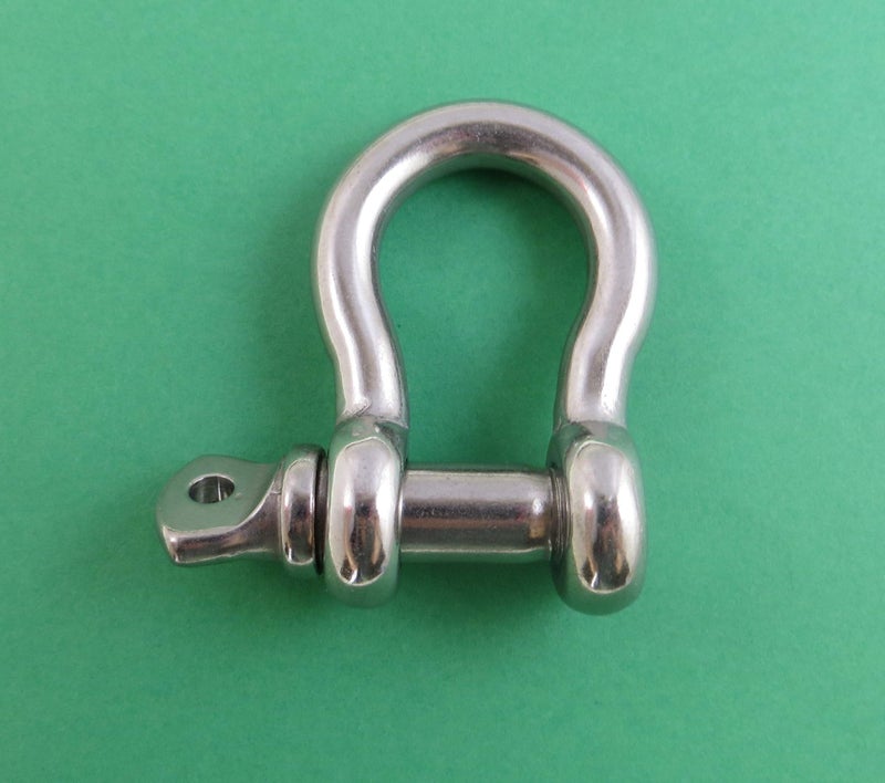 US Stainless 4 Foot Stainless Steel 316 Anchor Chain 1/4" (6mm) by 4 Foot with 2 Stainless Steel Oversized Shackles - Boat - Image 1